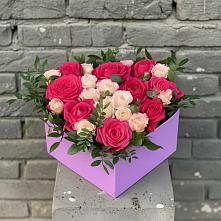 Цветочная композиция из Розы в коробке в Новошешминск