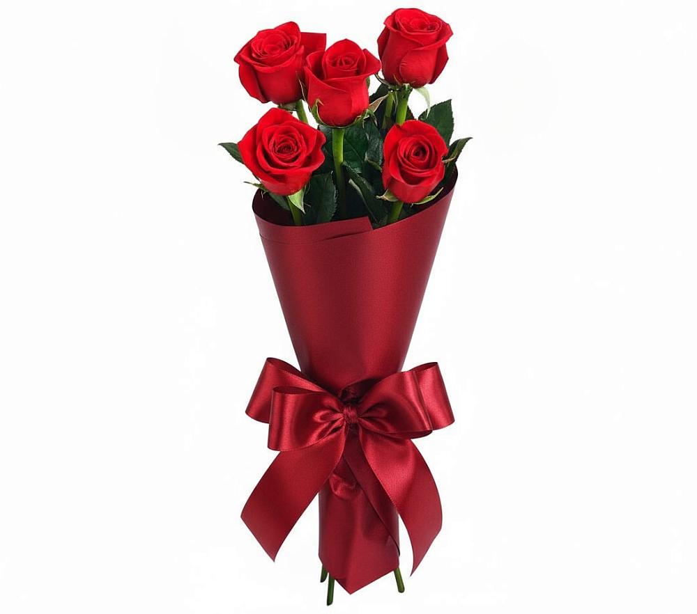 Букет 5 Красных роз Эдлесс Лав в Новошешминск
