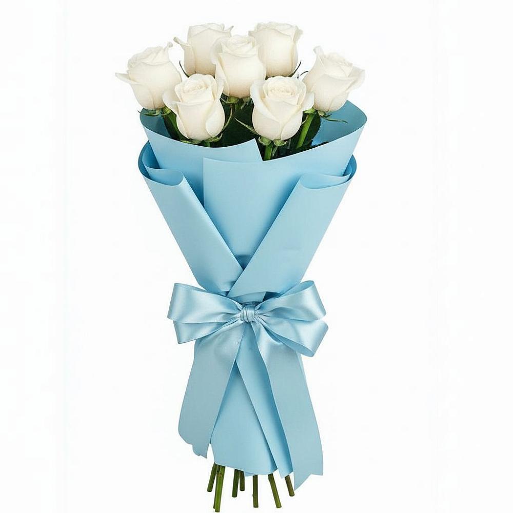 Букет 7 белых роз Проуд в Новошешминск