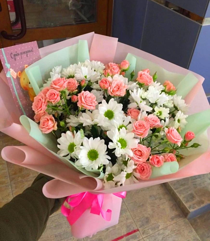 Букет цветов из: Розы и Хризантемы в Новошешминск