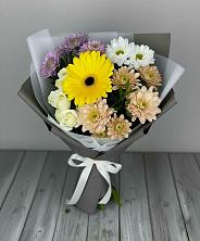 Букет цветов из:  Розы, Герберы и Хризантемы в Новошешминск