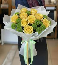 Букет цветов из:  Хризантемы и Розы в Новошешминск