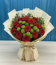 Букет цветов из:  Розы и Хризантемы #REPLACE_PRED# Новошешминск