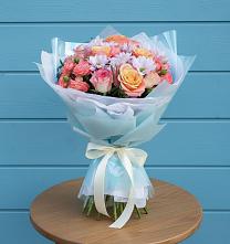 Букет цветов из:  Хризантемы и Розы в Новошешминск